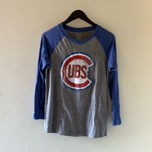 Kids Blue and Gray Cubs Raglan Shirt